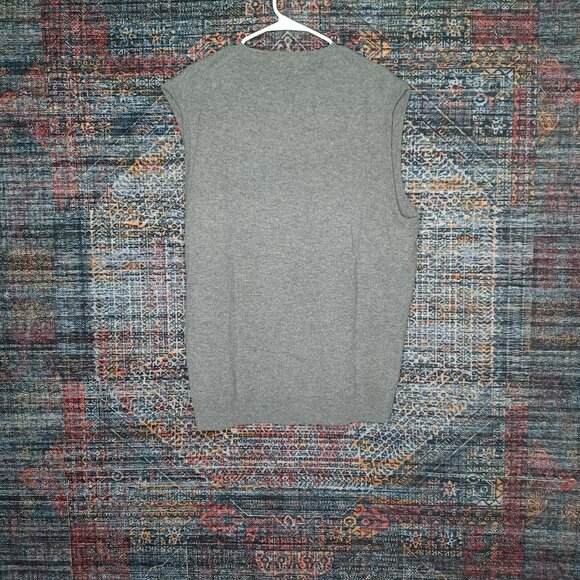 GANT mens heathered gray 100% LambsWool vneck sweater vest XL EUC - Picture 2 of 5